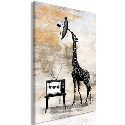 Canvas Print - Television Giraffe (1 Part) Vertical-ArtfulPrivacy-Wall Art Collection