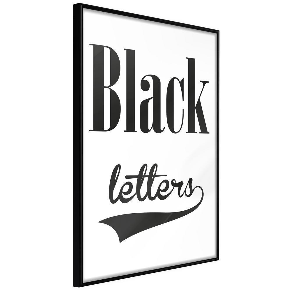 Typography Framed Art Print - Black Lettering-artwork for wall with acrylic glass protection