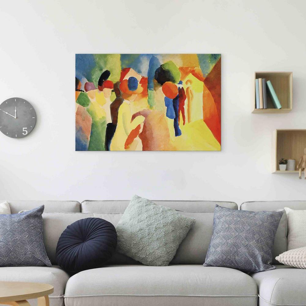 Canvas Print - With a Yellow Jacket (August Macke)