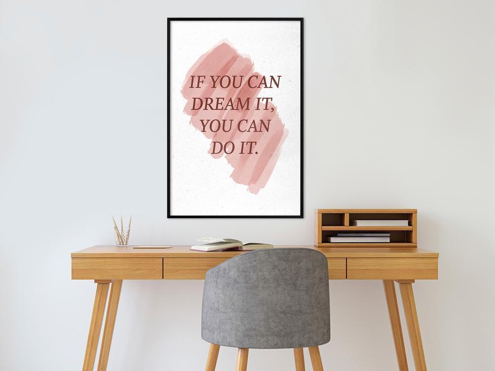 Typography Framed Art Print - Dreams Lead to Success-artwork for wall with acrylic glass protection