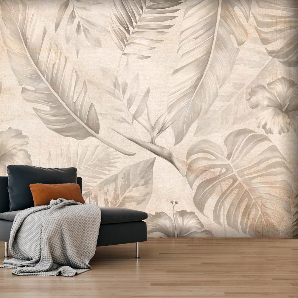 Wall Mural - Tropic in Sepia-Wall Murals-ArtfulPrivacy