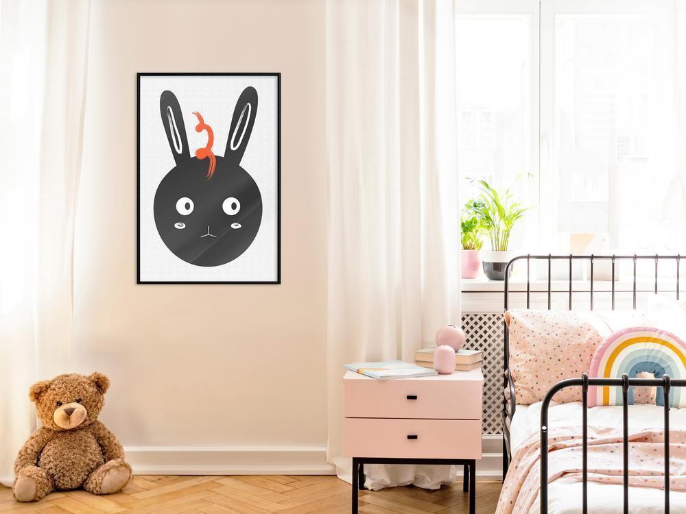 Nursery Room Wall Frame - Surprised Bunny-artwork for wall with acrylic glass protection