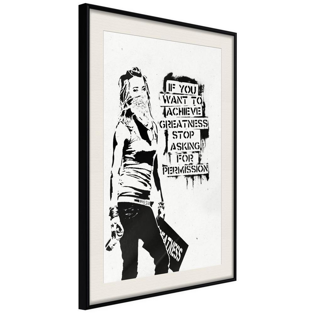 Urban Art Frame - If You Want To Achieve Greatness-artwork for wall with acrylic glass protection