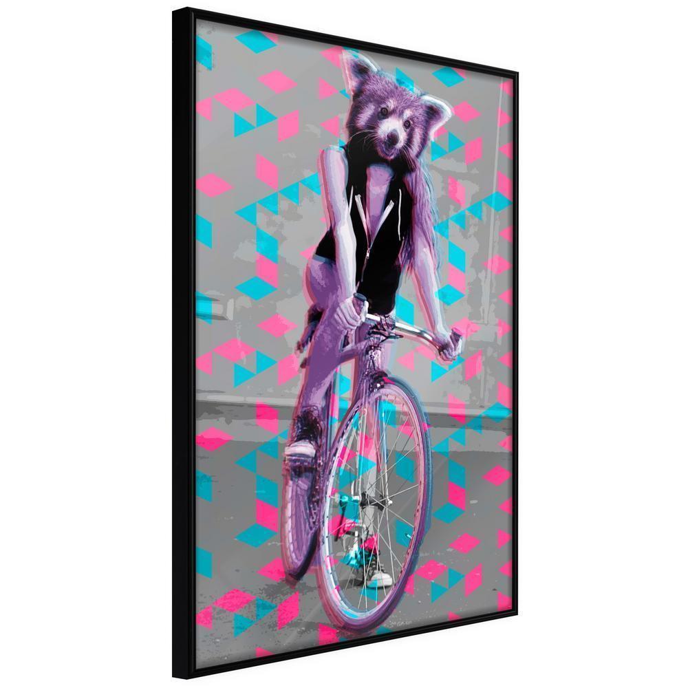 Abstract Poster Frame - Extraordinary Cyclist-artwork for wall with acrylic glass protection