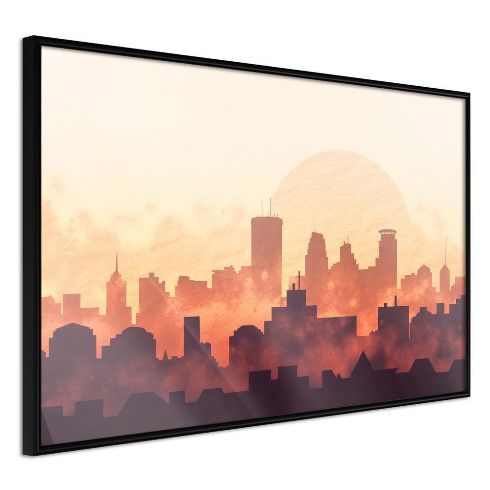 Abstract Poster Frame - Melancholy of Sunset-artwork for wall with acrylic glass protection