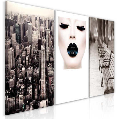 Canvas Print - Faces of City (3 Parts)-ArtfulPrivacy-Wall Art Collection