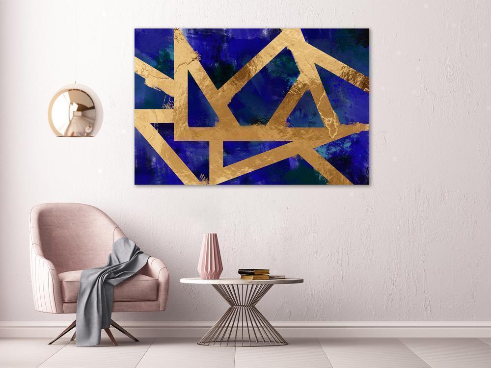 Canvas Print - Golden Geometry (1 Part) Wide-ArtfulPrivacy-Wall Art Collection