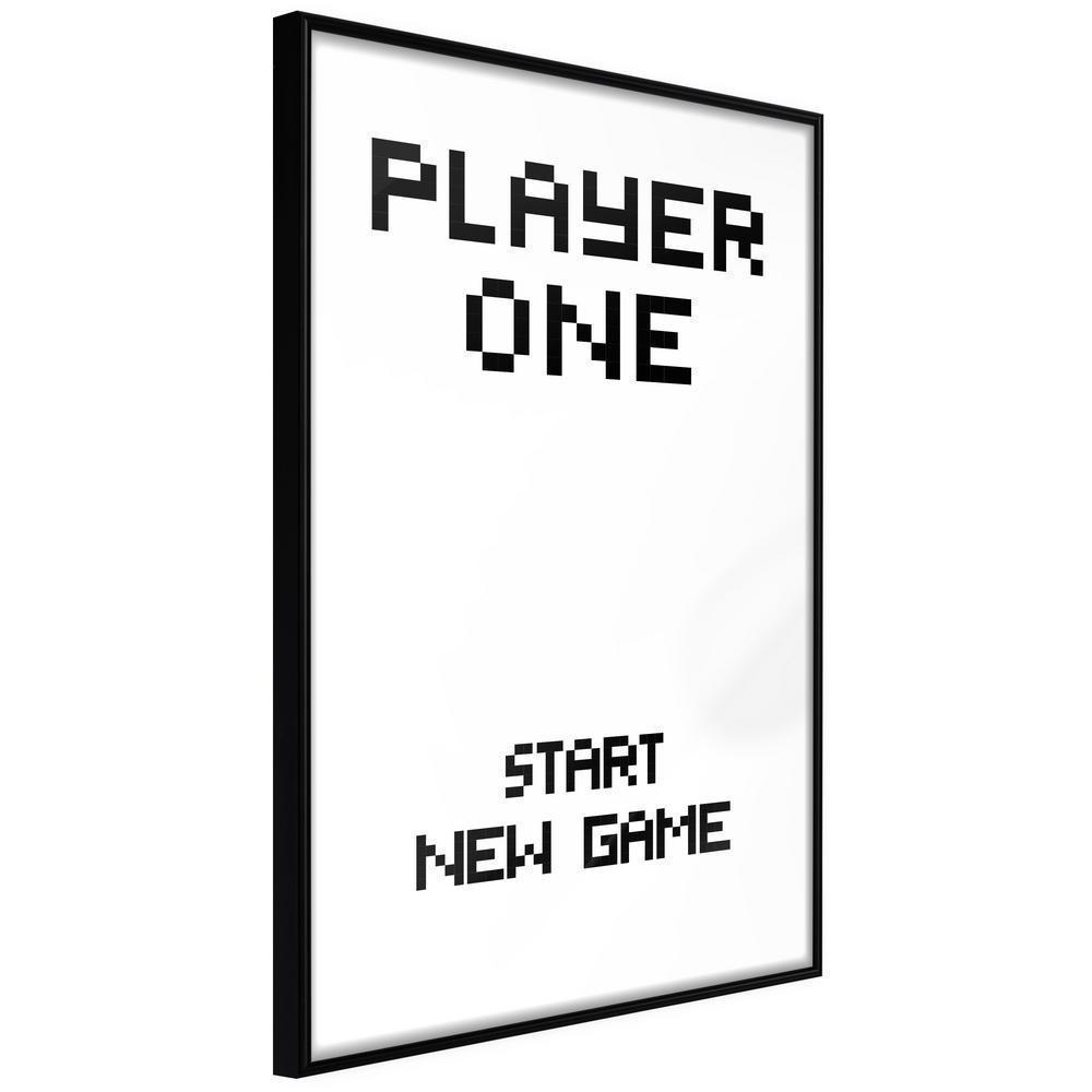 Typography Framed Art Print - Player One-artwork for wall with acrylic glass protection