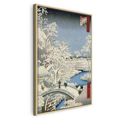 Canvas Print - Drum bridge and Setting Sun Hill at Meguro from the series ' (Utagawa Hiroshige)