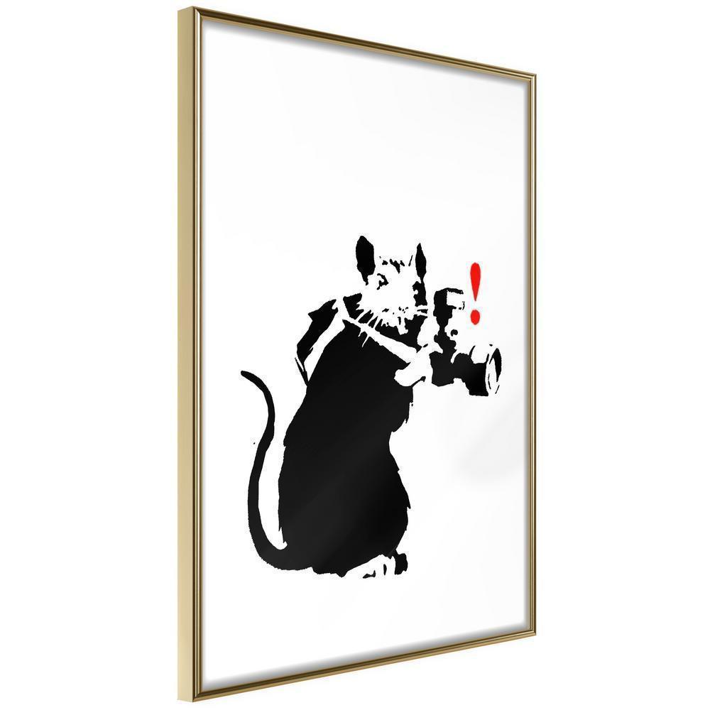 Urban Art Frame - Banksy: Rat Photographer-artwork for wall with acrylic glass protection