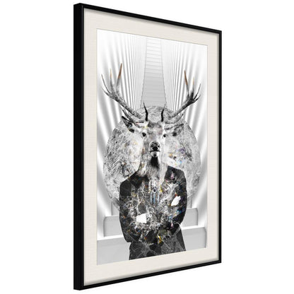 Black and White Framed Poster - Herd Leader-artwork for wall with acrylic glass protection