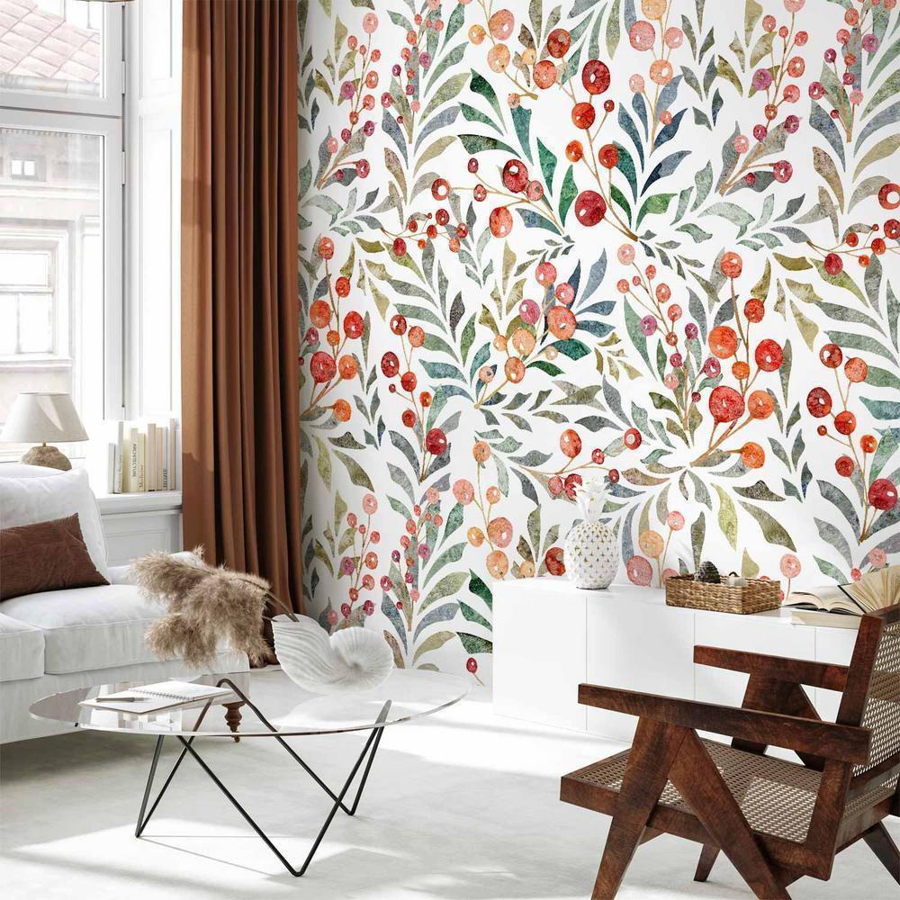 Wall Mural - Leaves of Red Berries