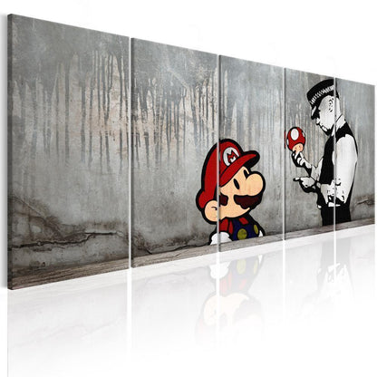 Canvas Print - Mario Bros on Concrete-ArtfulPrivacy-Wall Art Collection