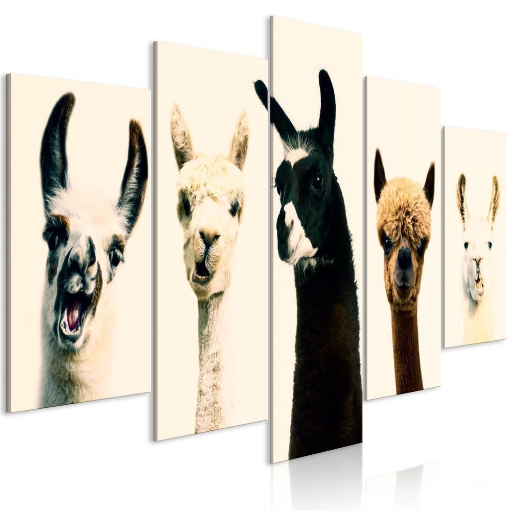 Canvas Print - Happy Family (5 Parts) Wide-ArtfulPrivacy-Wall Art Collection
