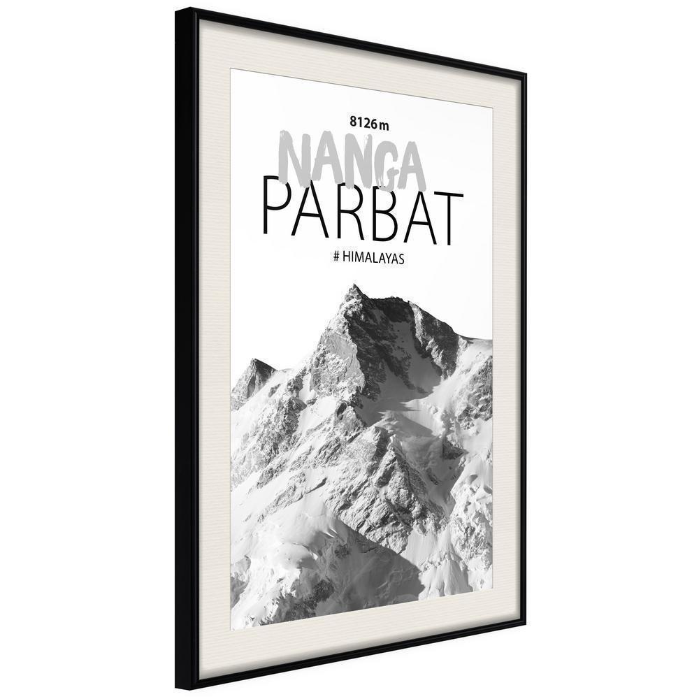 Winter Design Framed Artwork - Peaks of the World: Nanga Parbat-artwork for wall with acrylic glass protection