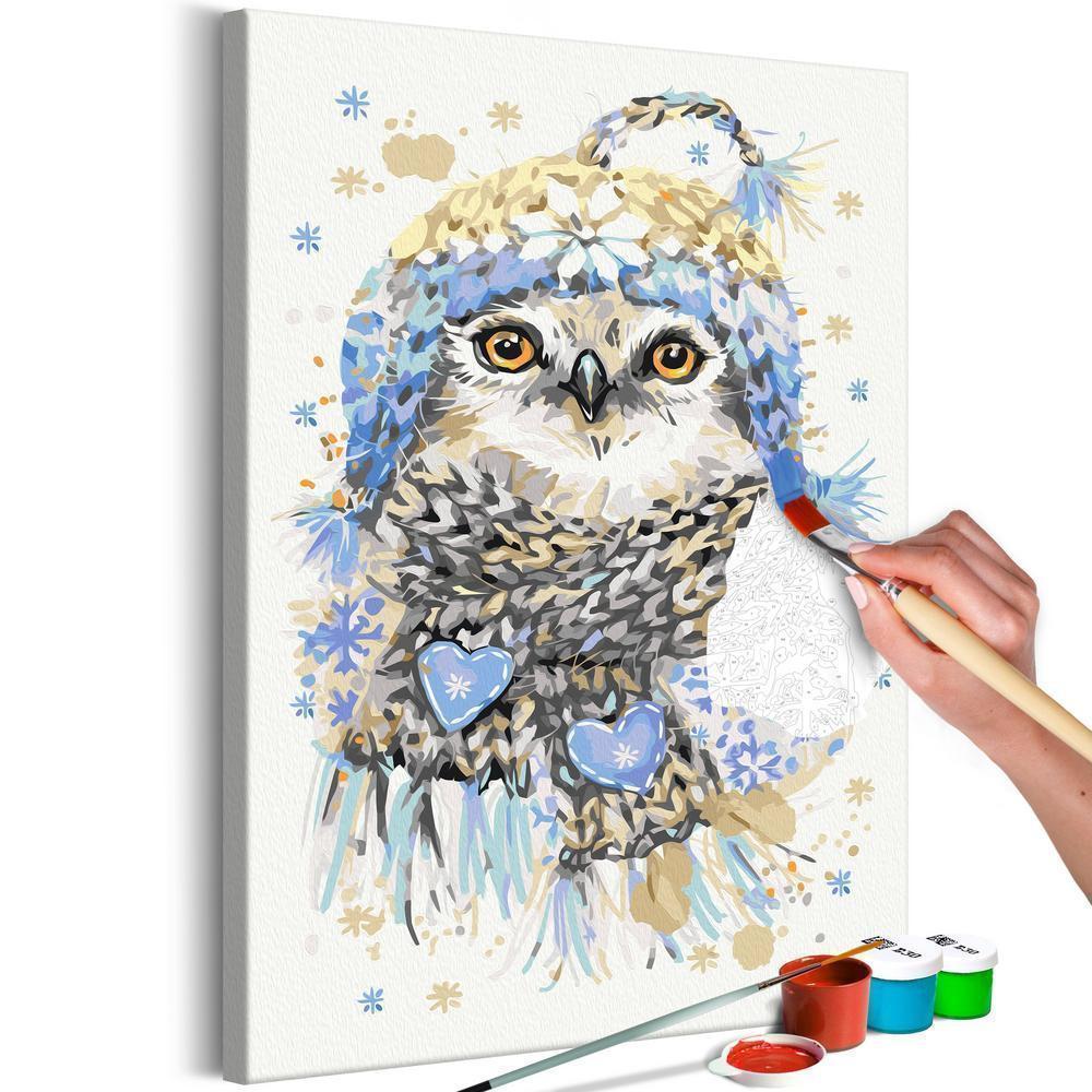 Start learning Painting - Paint By Numbers Kit - Cold Owl - new hobby