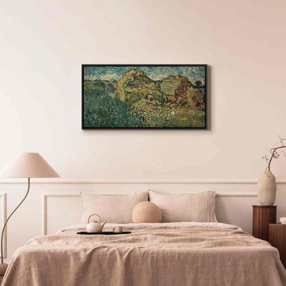 Canvas Print - Field with Wheat Stacks (Vincent Van Gogh)