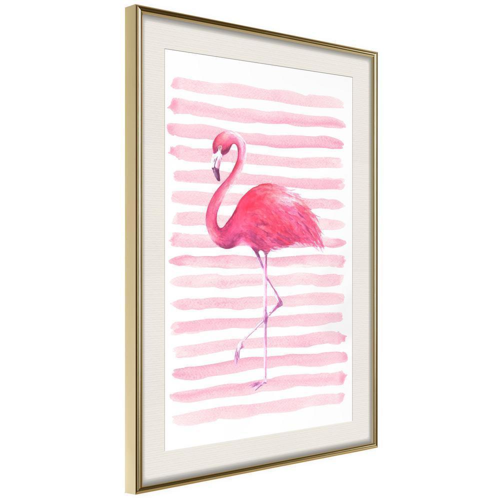 Nursery Room Wall Frame - Pink Flamingo-artwork for wall with acrylic glass protection