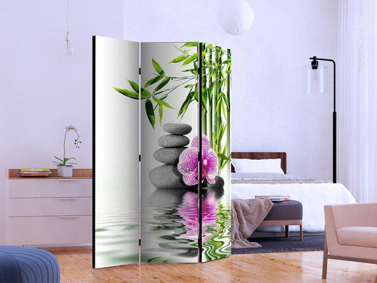 Decorative partition-Room Divider - Water Garden-Folding Screen Wall Panel by ArtfulPrivacy
