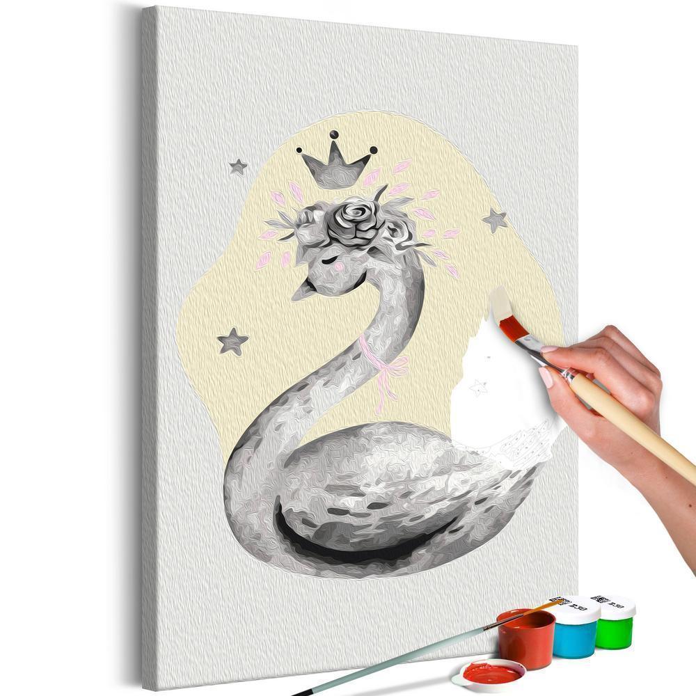 Start learning Painting - Paint By Numbers Kit - Swan in the Crown - new hobby