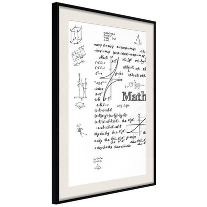 Typography Framed Art Print - Math Formulas-artwork for wall with acrylic glass protection