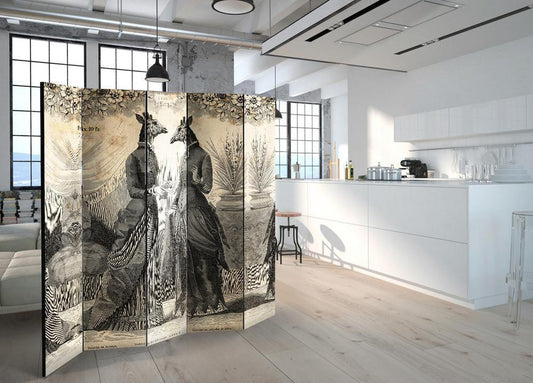 Decorative partition-Room Divider - Conversation II-Folding Screen Wall Panel by ArtfulPrivacy