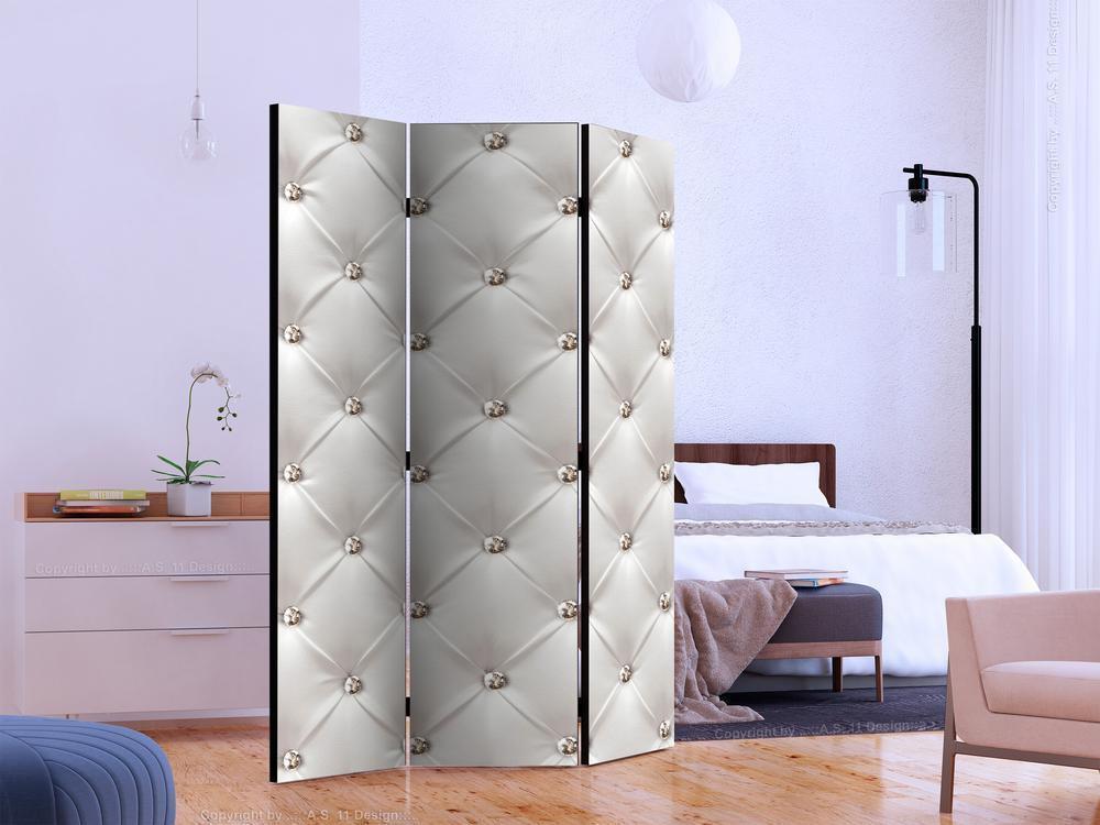 Decorative partition-Room Divider - White Elegance-Folding Screen Wall Panel by ArtfulPrivacy