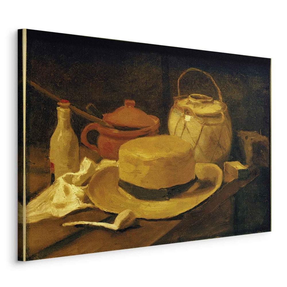 Impression sur toile - Nature morte au chapeau de paille jaune (Vincent Van Gogh)