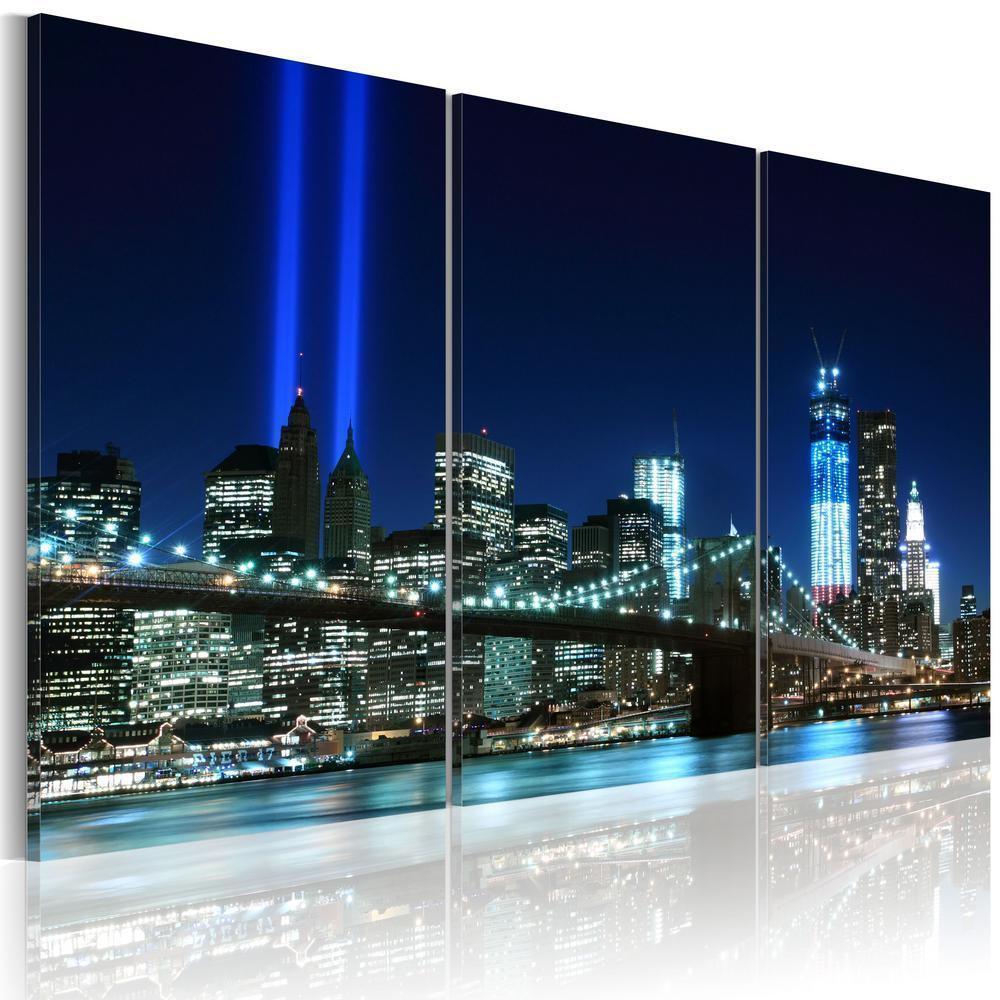 Canvas Print - Blue lights in New York-ArtfulPrivacy-Wall Art Collection