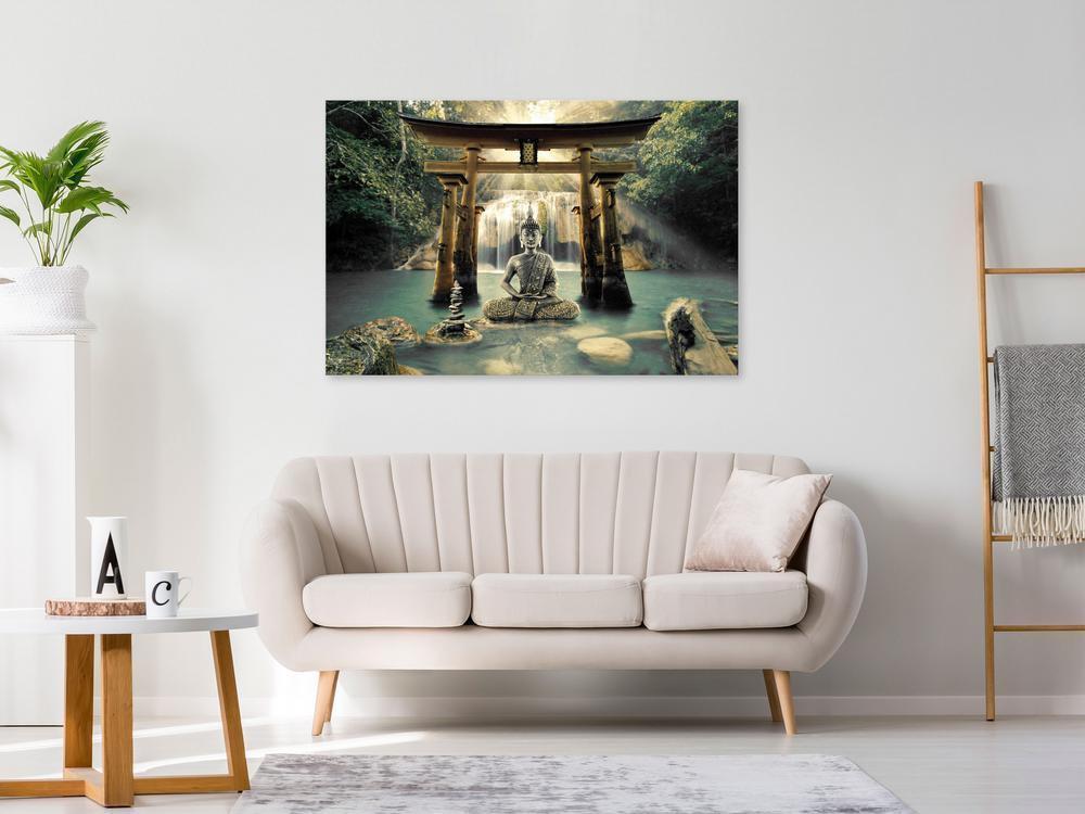 Canvas Print - Buddha Smile (1 Part) Wide-ArtfulPrivacy-Wall Art Collection