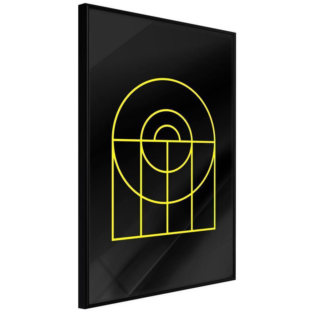 Abstract Poster Frame - Yellow Lines-artwork for wall with acrylic glass protection