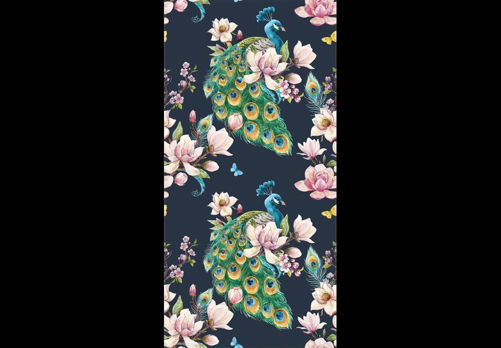 Classic Wallpaper made with non woven fabric - Wallpaper - Magnolias and Peacocks - ArtfulPrivacy