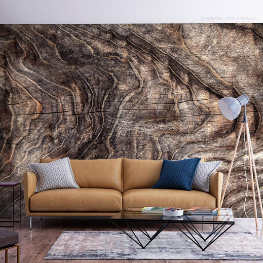 Wall Mural - Signs of the times - an abstract background with the wrinkled bark of an old tree-Wall Murals-ArtfulPrivacy