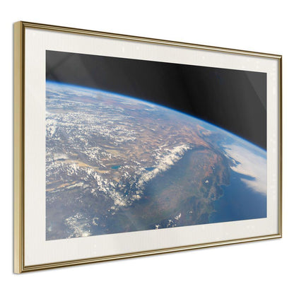 Framed Art - Curve of the Earth-artwork for wall with acrylic glass protection