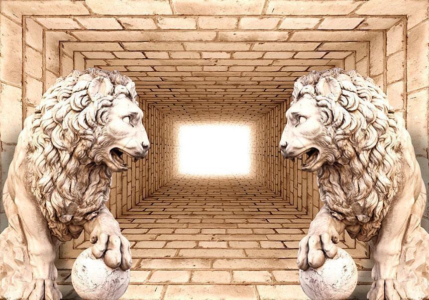 Wall Mural - Mystery of lions-Wall Murals-ArtfulPrivacy