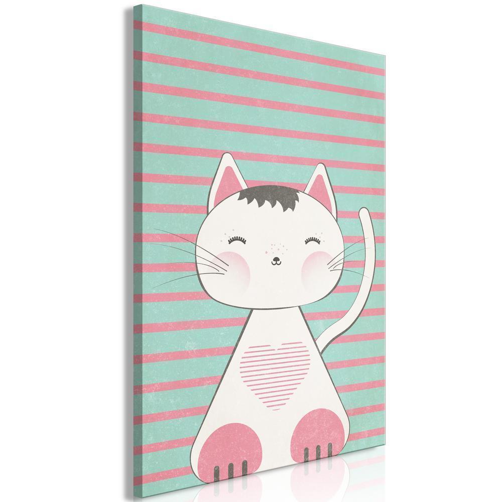Canvas Print - Striped Kitten (1 Part) Vertical-ArtfulPrivacy-Wall Art Collection