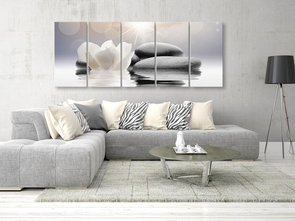 Canvas Print - Pebbles in Water (5 Parts) Narrow-ArtfulPrivacy-Wall Art Collection