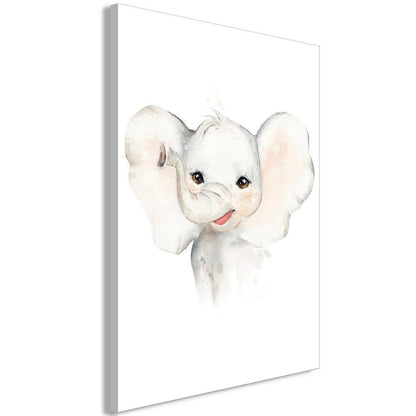 Canvas Print - Happy Elephant (1 Part) Vertical-ArtfulPrivacy-Wall Art Collection