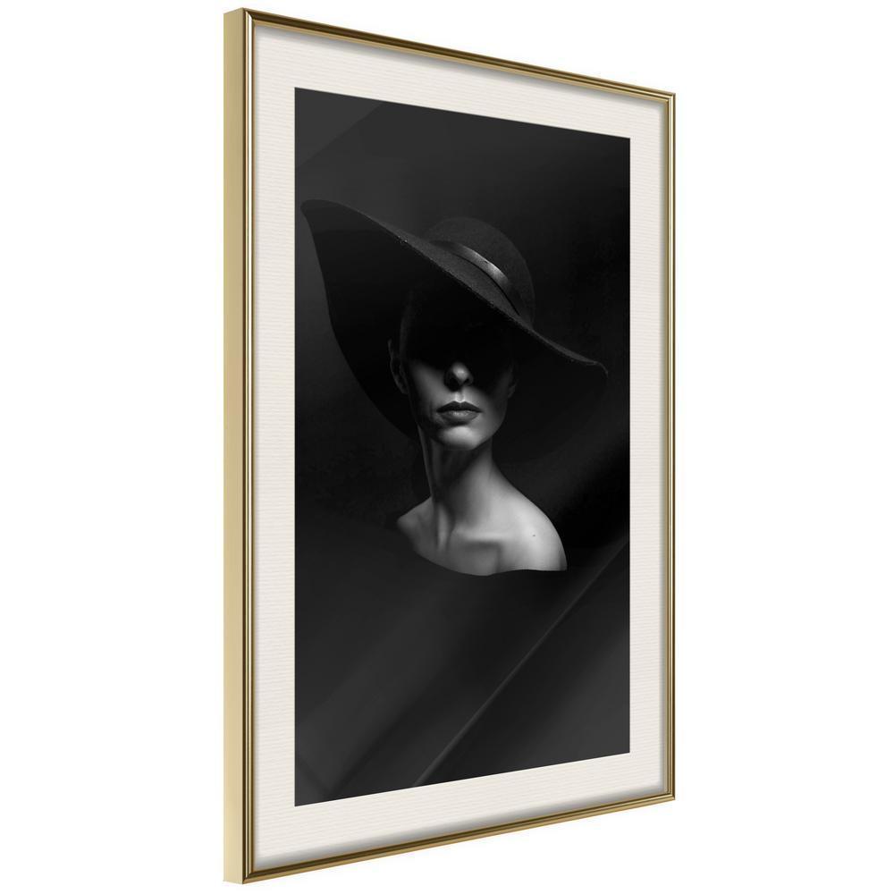 Wall Decor Portrait - Woman in a Hat-artwork for wall with acrylic glass protection