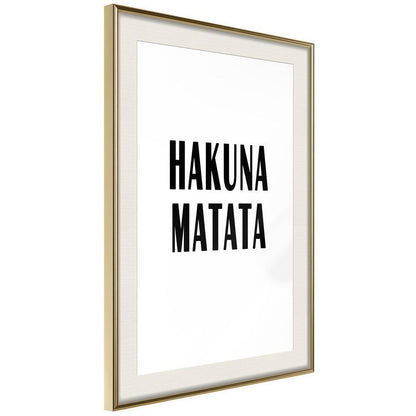 Typography Framed Art Print - Hakuna Matata-artwork for wall with acrylic glass protection