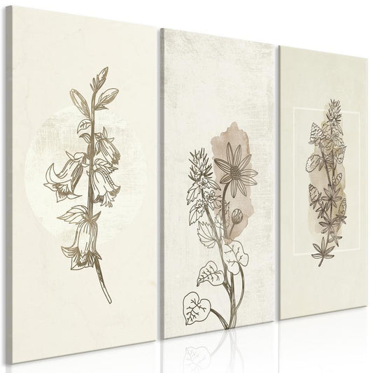 Canvas Print - Herbarium (3 Parts)-ArtfulPrivacy-Wall Art Collection