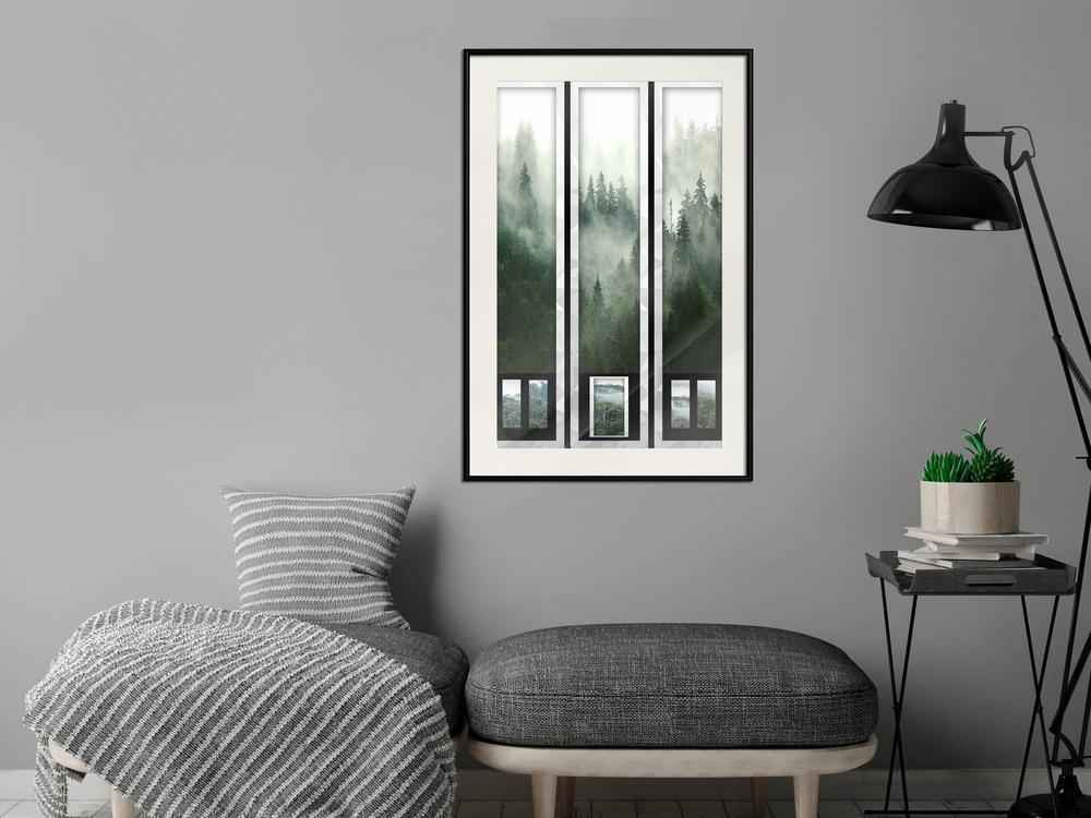 Framed Art - Eternal Forest – Triptych-artwork for wall with acrylic glass protection