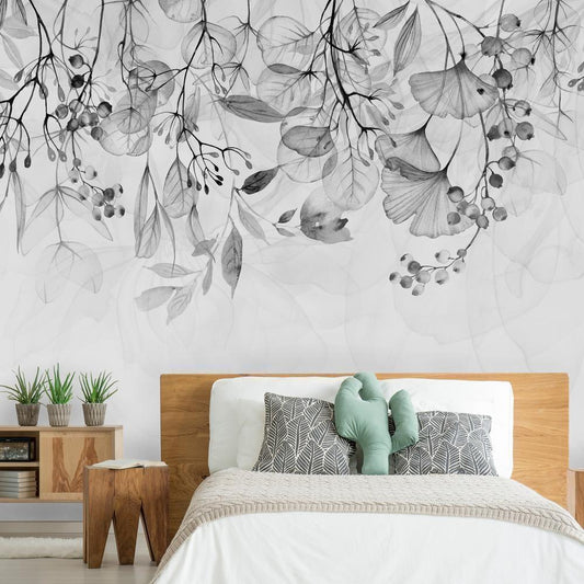 Wall Mural - Foggy Nature - Grey-Wall Murals-ArtfulPrivacy