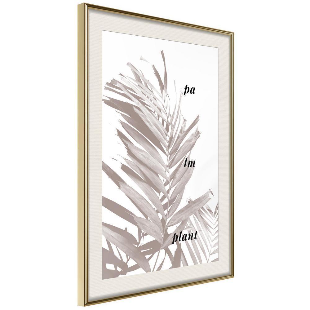 Botanical Wall Art - Beige Palm-artwork for wall with acrylic glass protection