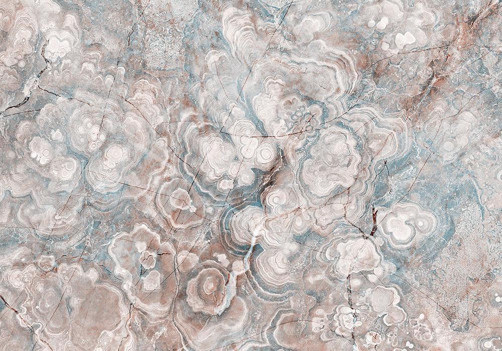 Wall Mural - Marble Flowers - Natural Stone Structures in Pastel Colours-Wall Murals-ArtfulPrivacy