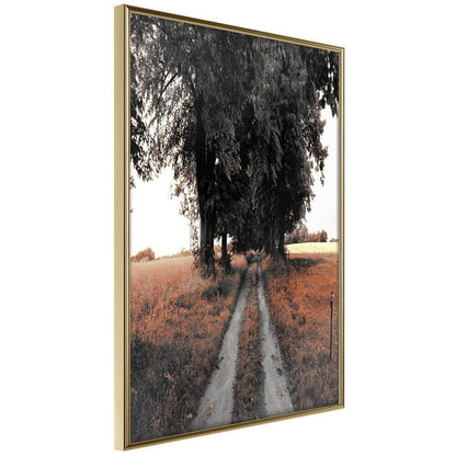 Autumn Framed Poster - Field Path-artwork for wall with acrylic glass protection