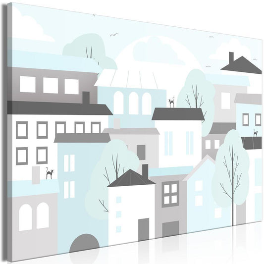Canvas Print - Colorful Town (1 Part) Wide-ArtfulPrivacy-Wall Art Collection