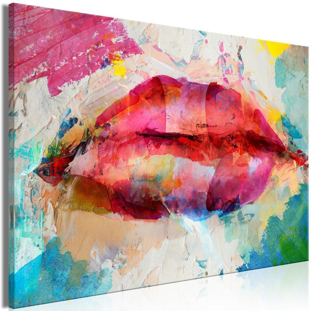 Canvas Print - Artistic Lips (1 Part) Wide-ArtfulPrivacy-Wall Art Collection