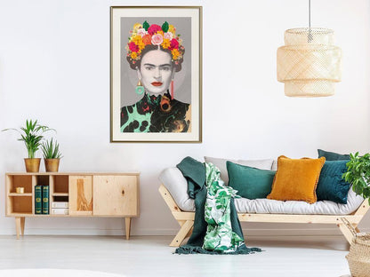 Wall Decor Portrait - Charismatic Frida-artwork for wall with acrylic glass protection