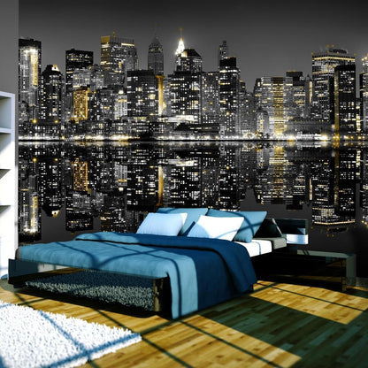 Wall Mural - Gold and silver - NYC-Wall Murals-ArtfulPrivacy